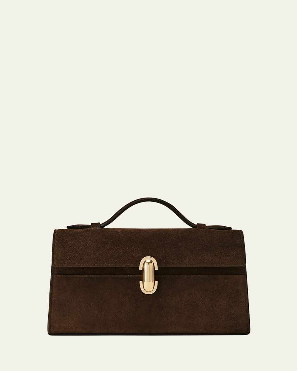 The Symmetry Pouchette Suede Top-Handle Bag